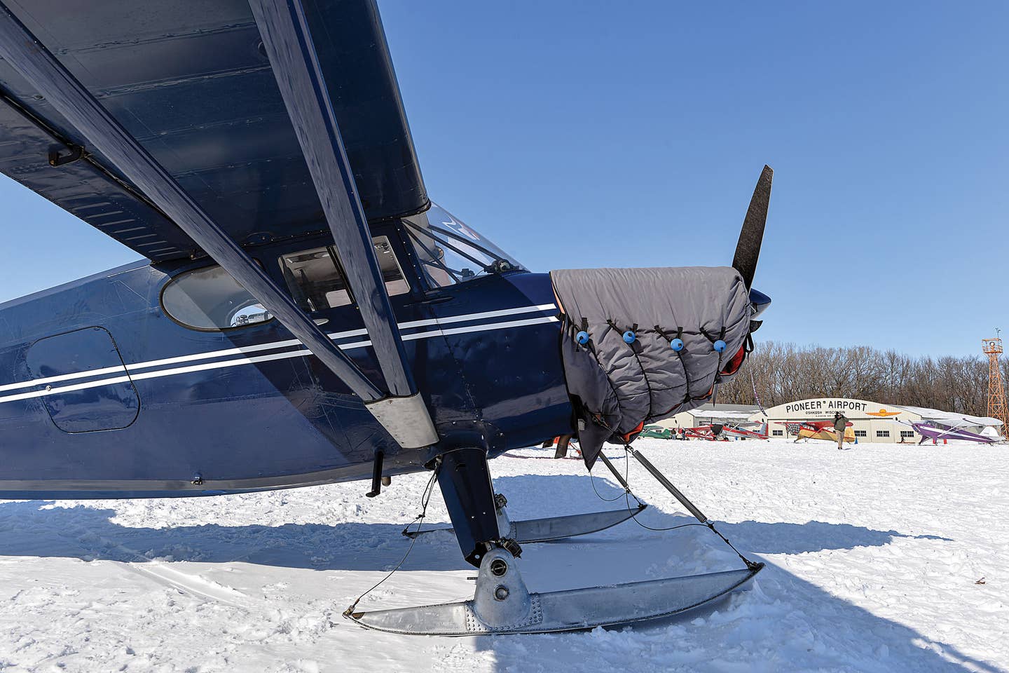 Stinson 108 classic aircraft on skis