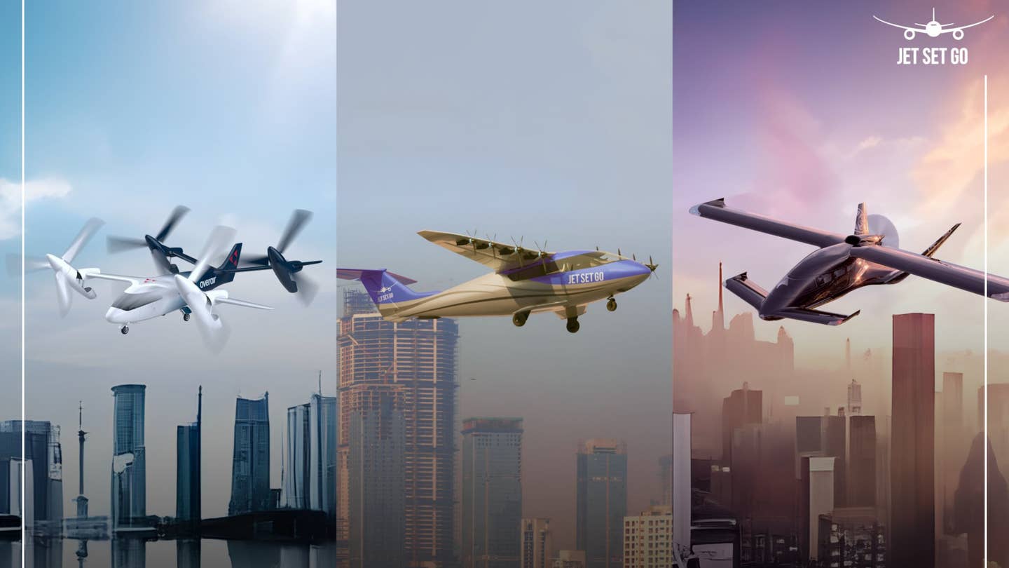 JetSetGo Horizon Overair Electra eVTOL hybrid electric aircraft designs