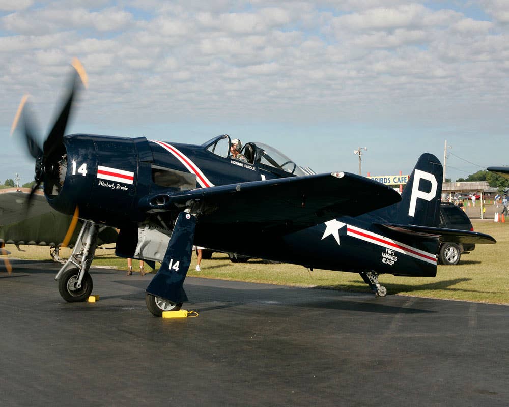 Howard Pardue in his Grumman F8F Bearcat