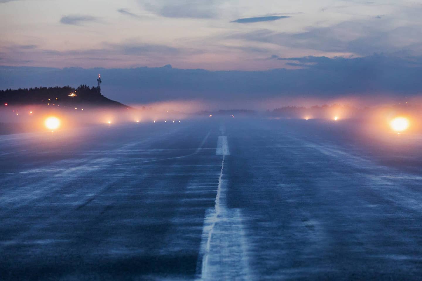 Foggy runway photo